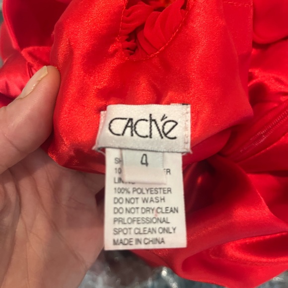 Red Stunning evening maxi dress with rhinestone and tail design . - Picture 6 of 6